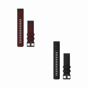 Garmin QuickFit 22 Watch Band Heathered Nylon - Red and Black