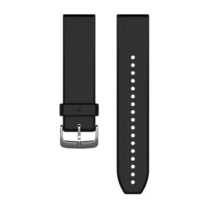 Garmin QuickFit 22 Watch Bands, Black/Silver silicone
